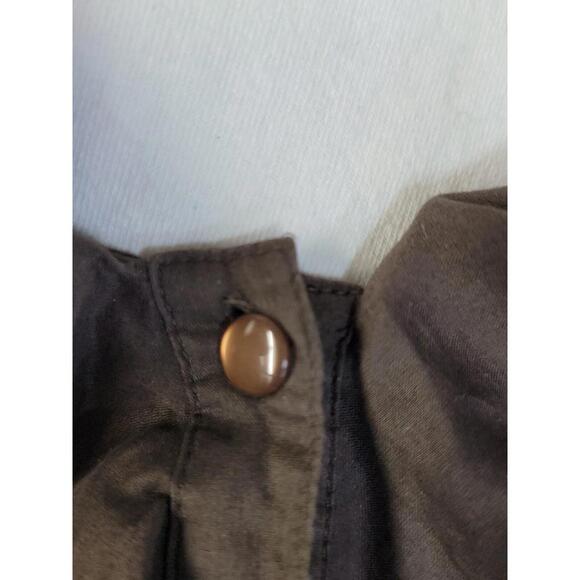 Oscar De La Renta, Size 14 Brown Buttons Up Ruffled Women's Top Blouse #R1 - Picture 8 of 10